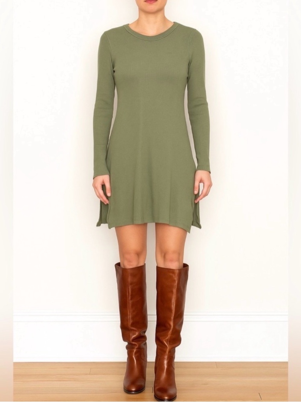 Marine Layer Olive Green Long Sleeve Dress